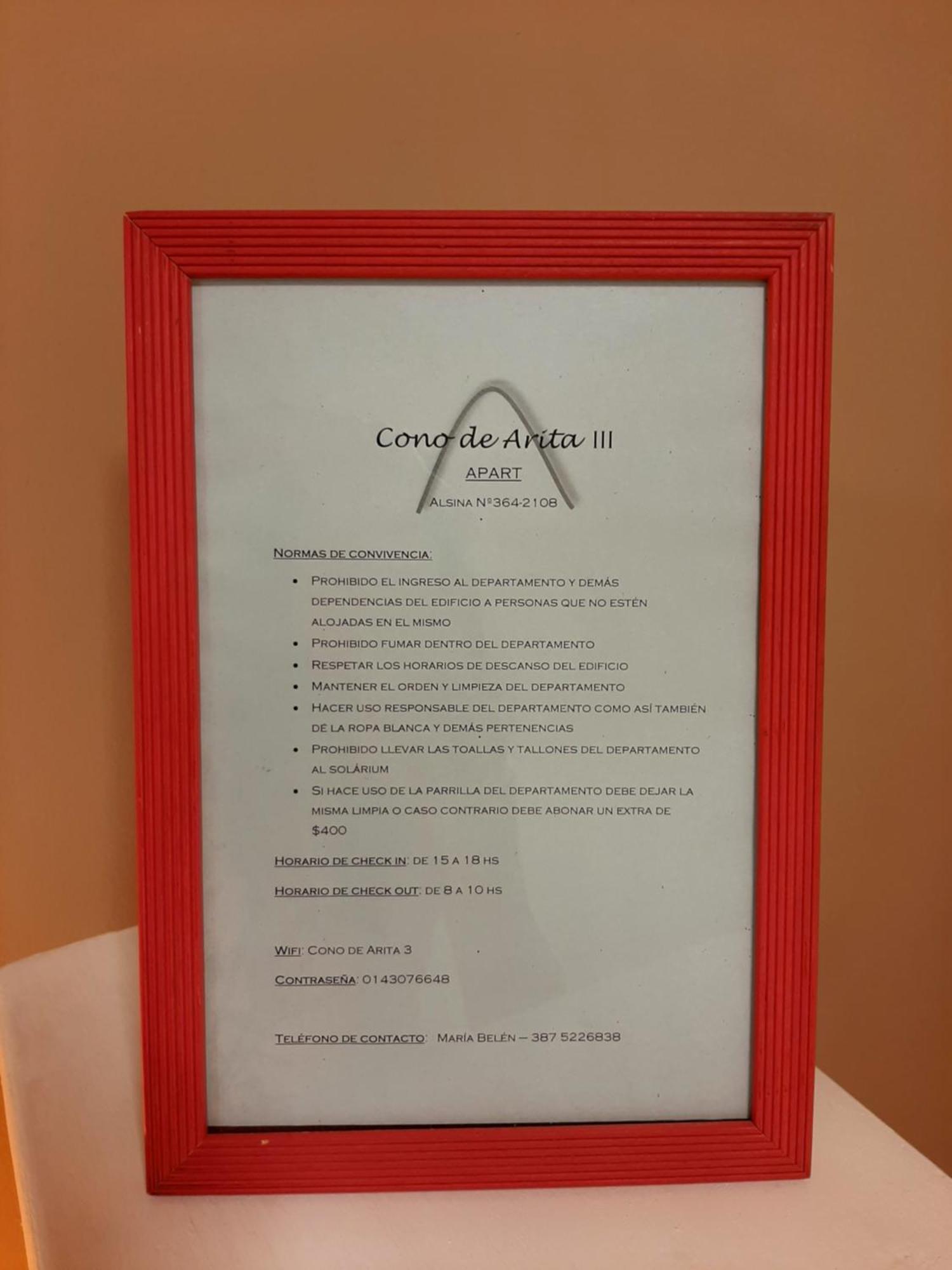 Cono De Arita Apartman Salta Szoba fotó